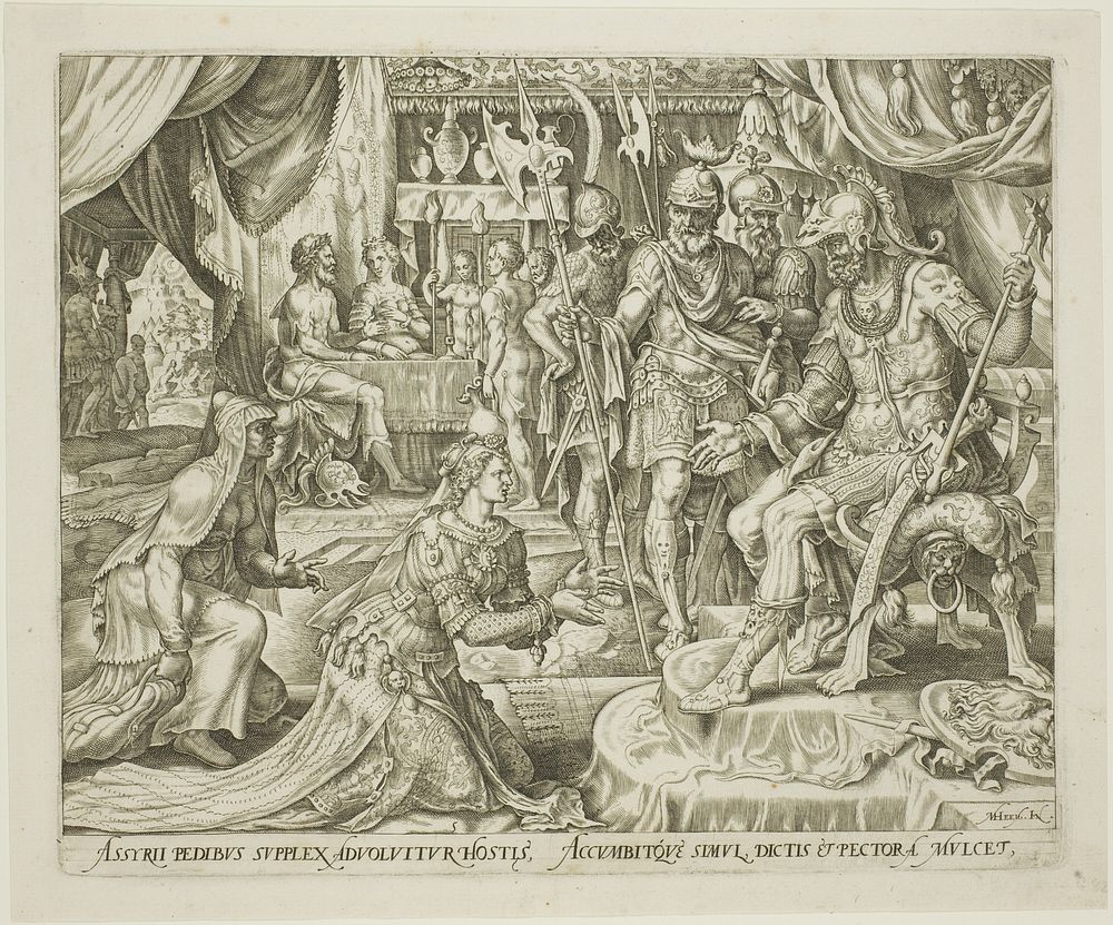 Judith Presented to Holofernes, plate five from The Story of Judith and Holofernes by Philip Galle