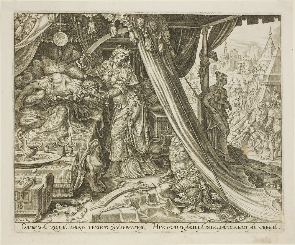 Judith Slaying Holofernes, plate six from The Story of Judith and Holofernes by Philip Galle