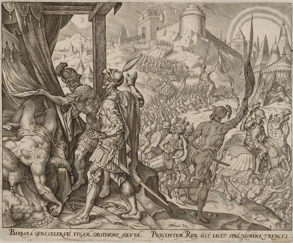 The Discovery of Holofernes's Corpse, plate eight from The Story of Judith and Holofernes by Philip Galle