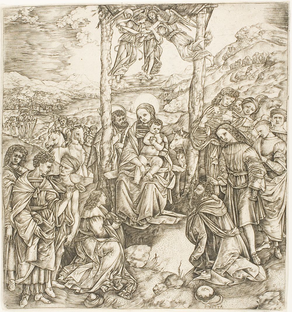 The Adoration of the Magi by Cristofano Robetta