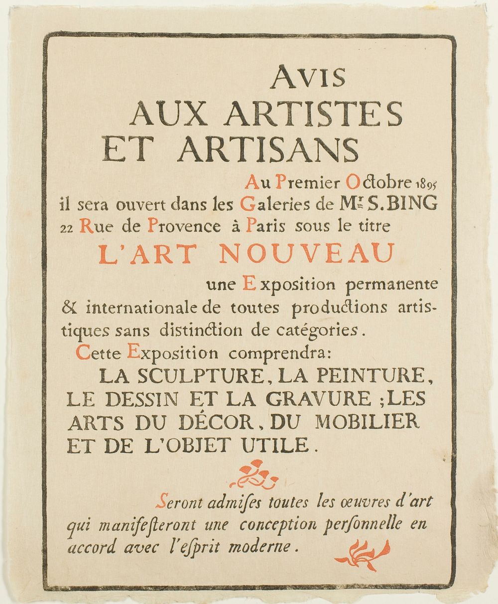 Avis aux Artistes et Artisans by Georges Lemmen
