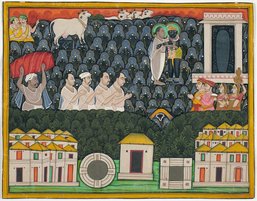 Pratham Milan, Shrinathji revealing himself to Vallabhacharya on Mount Govardhan