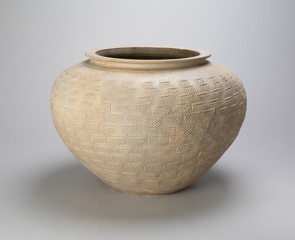Jar with Basketweave Pattern