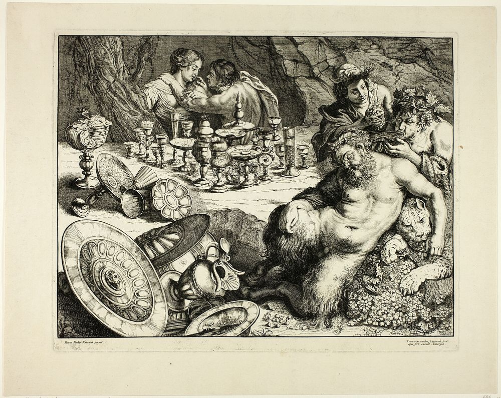 Bacchus and Drunken Silenus—The Dream of Silenus by Frans van den Wyngaerde