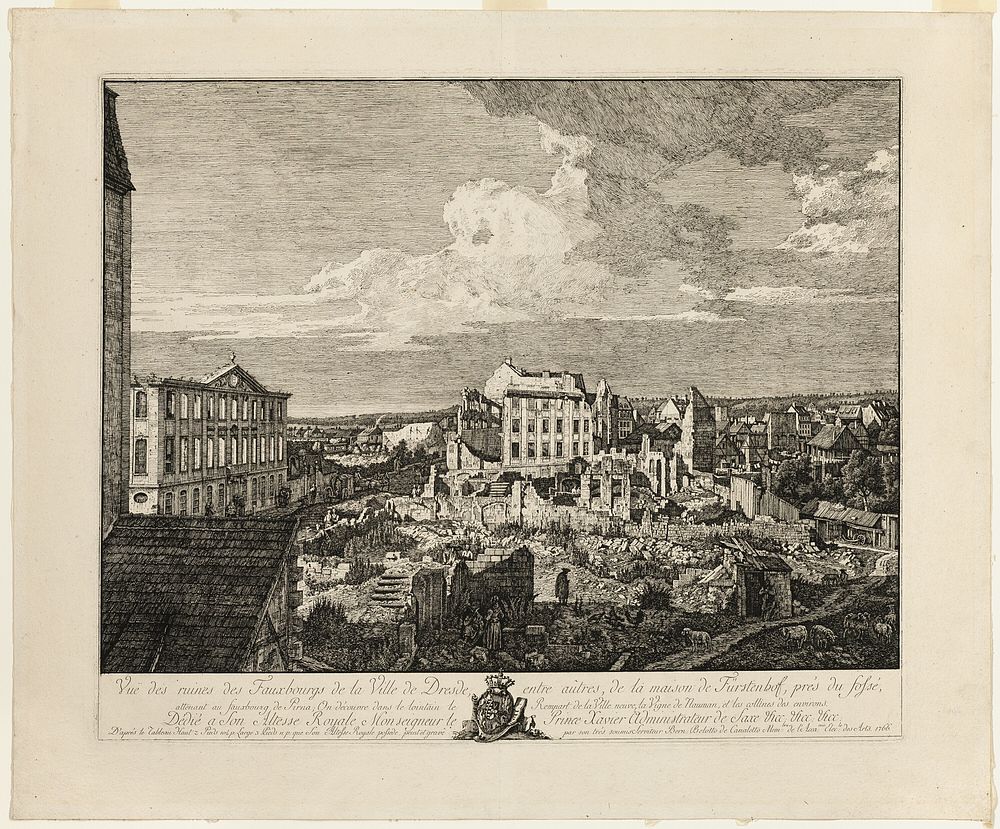 The Ruins of the Pirnaischer Suburb with the Palais Fürstenhof by Bernardo Bellotto