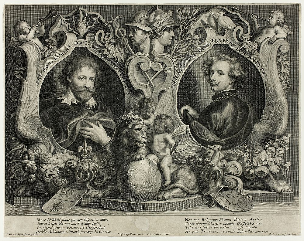 Double Portrait of Rubens and Van Dyck by Paul Pontius
