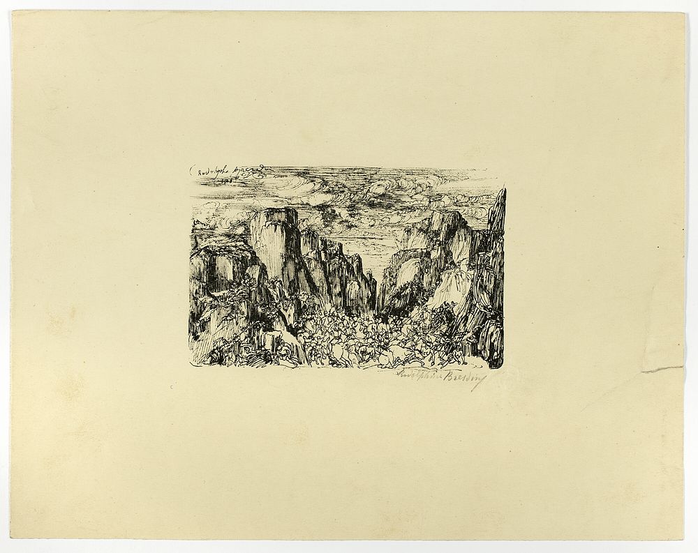 Untitled (possibly Caesar and His Legions) by Rodolphe Bresdin