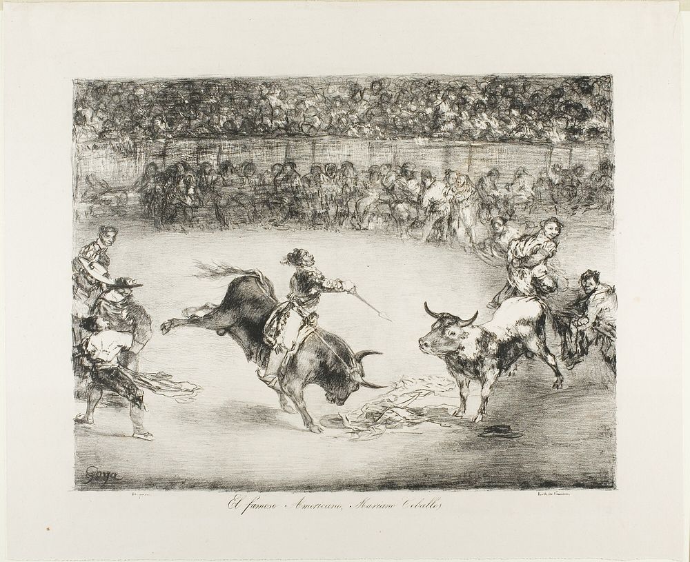 The Famous American, Mariano Ceballos, from The Bulls of Bordeaux by Francisco José de Goya y Lucientes