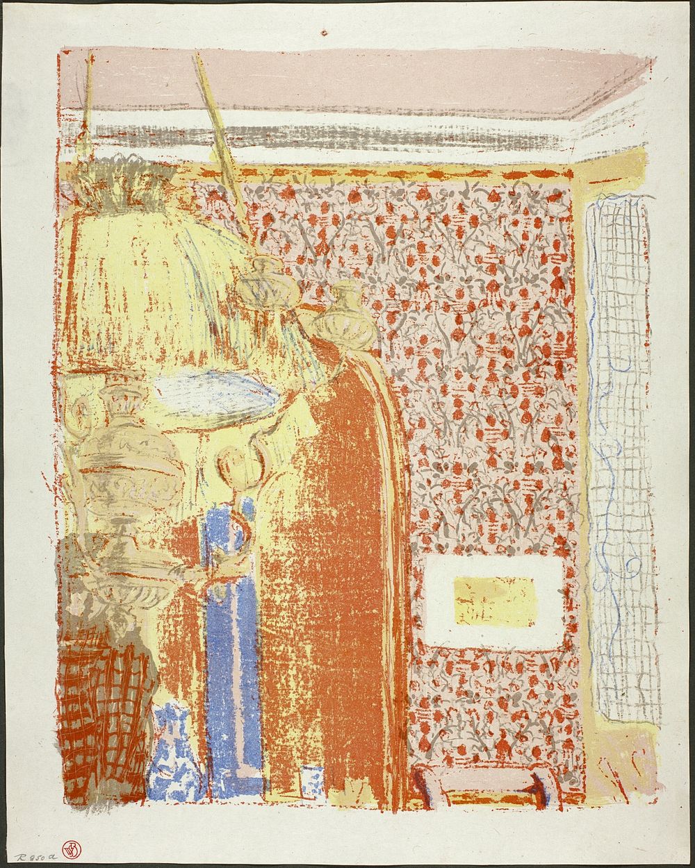 Interior with Pink Wallpaper II, plate six from Landscapes and Interiors by Édouard Jean Vuillard