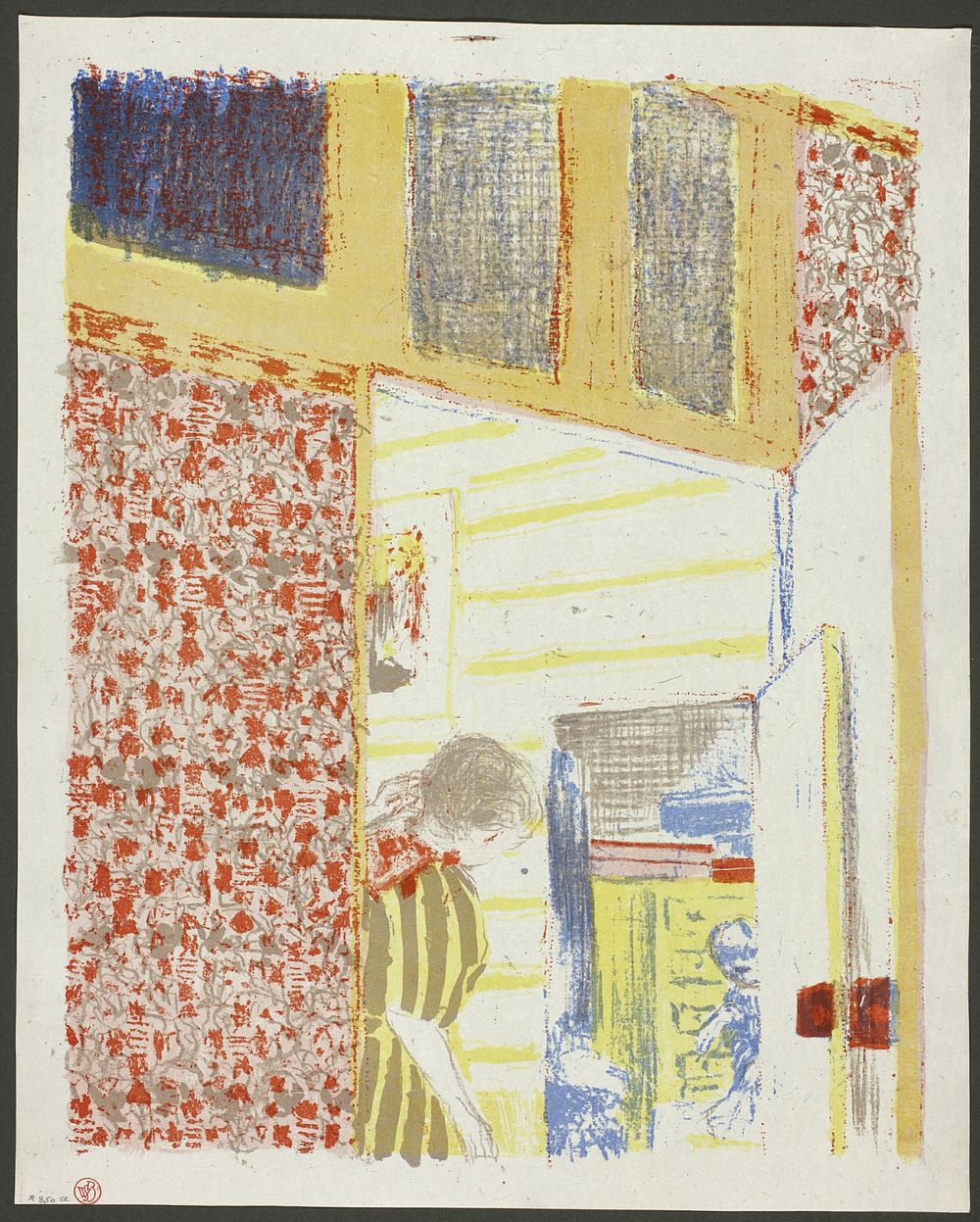 Interior with Pink Wallpaper III, plate seven from Landscapes and Interiors by Édouard Jean Vuillard
