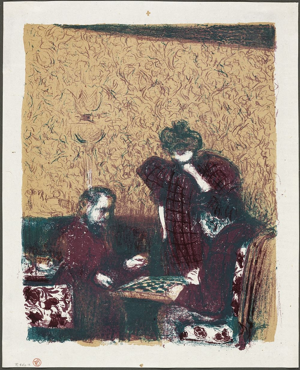The Game of Checkers, plate one from Landscapes and Interiors by Édouard Jean Vuillard