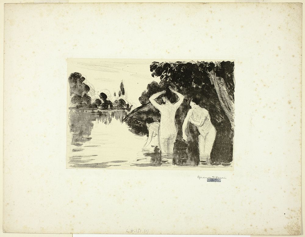 Women Bathing: Day by Camille Pissarro