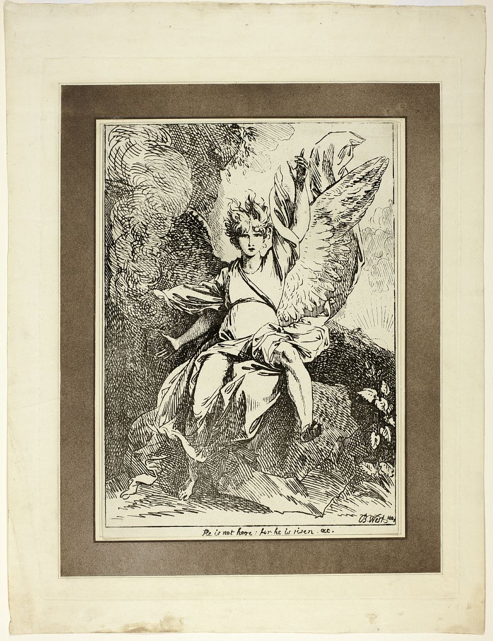 Angel of the Resurrection, from the first issue of Specimens of Polyautography by Benjamin West