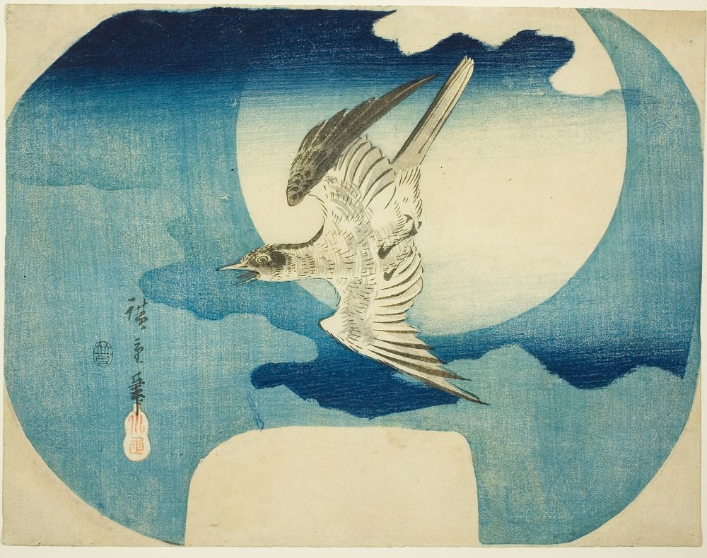 A Cuckoo against the Moon by Utagawa Hiroshige