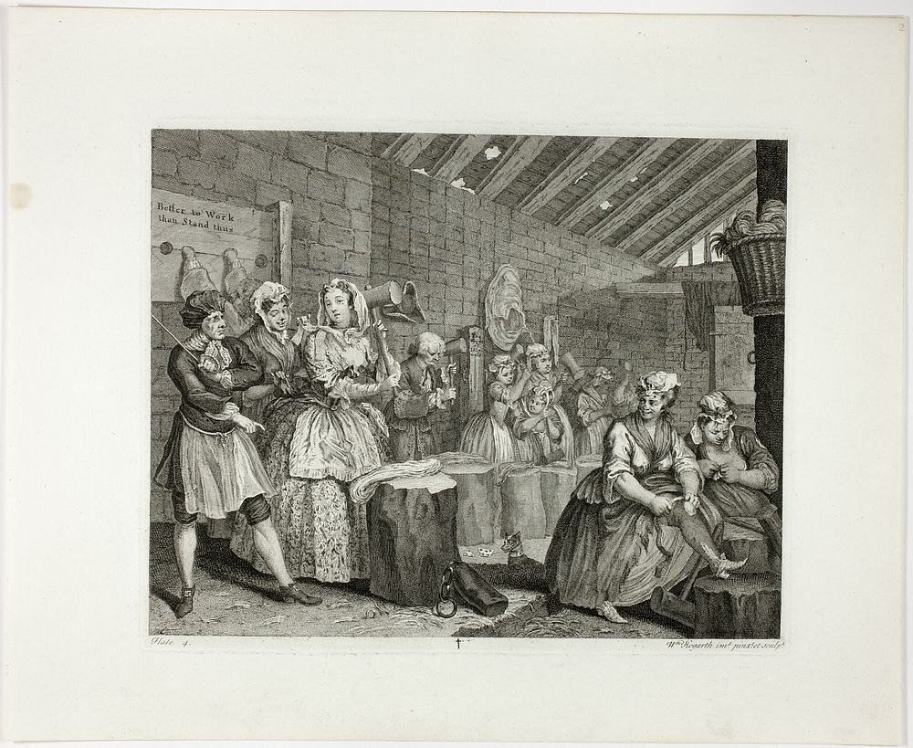 Plate four, from A Harlot's Progress by William Hogarth