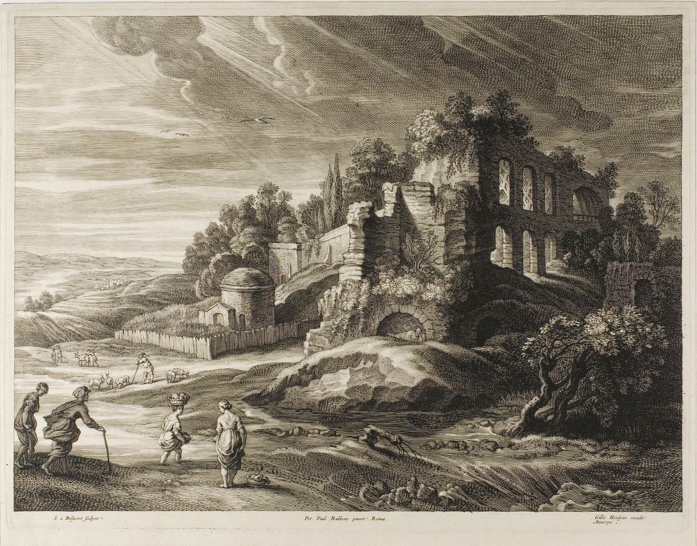 Landscape with the Great Ruins, from The Small Landscapes by Schelte Adamsz. Bolswert