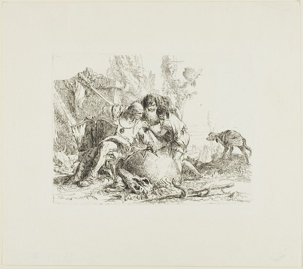 Two Magicians and a Child, from Scherzi by Giambattista Tiepolo