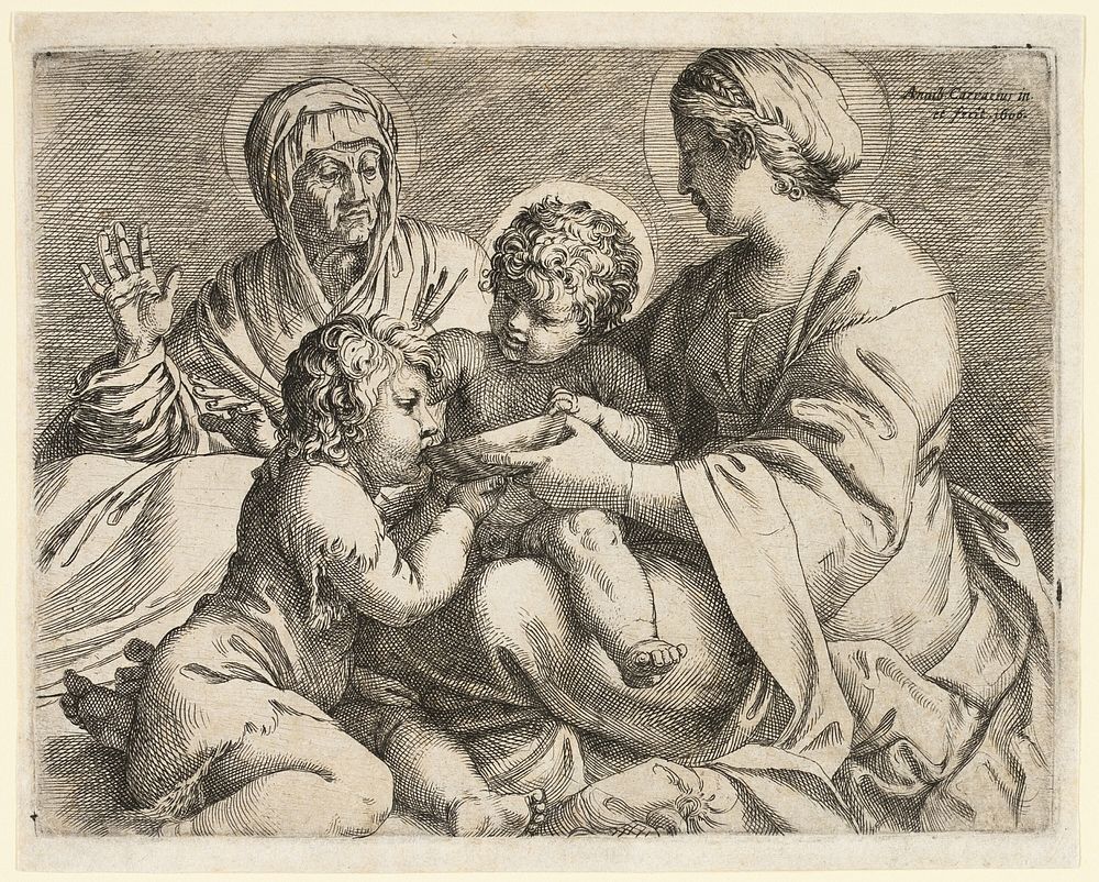 Madonna and Child with Saints Elizabeth and John the Baptist by Annibale Carracci