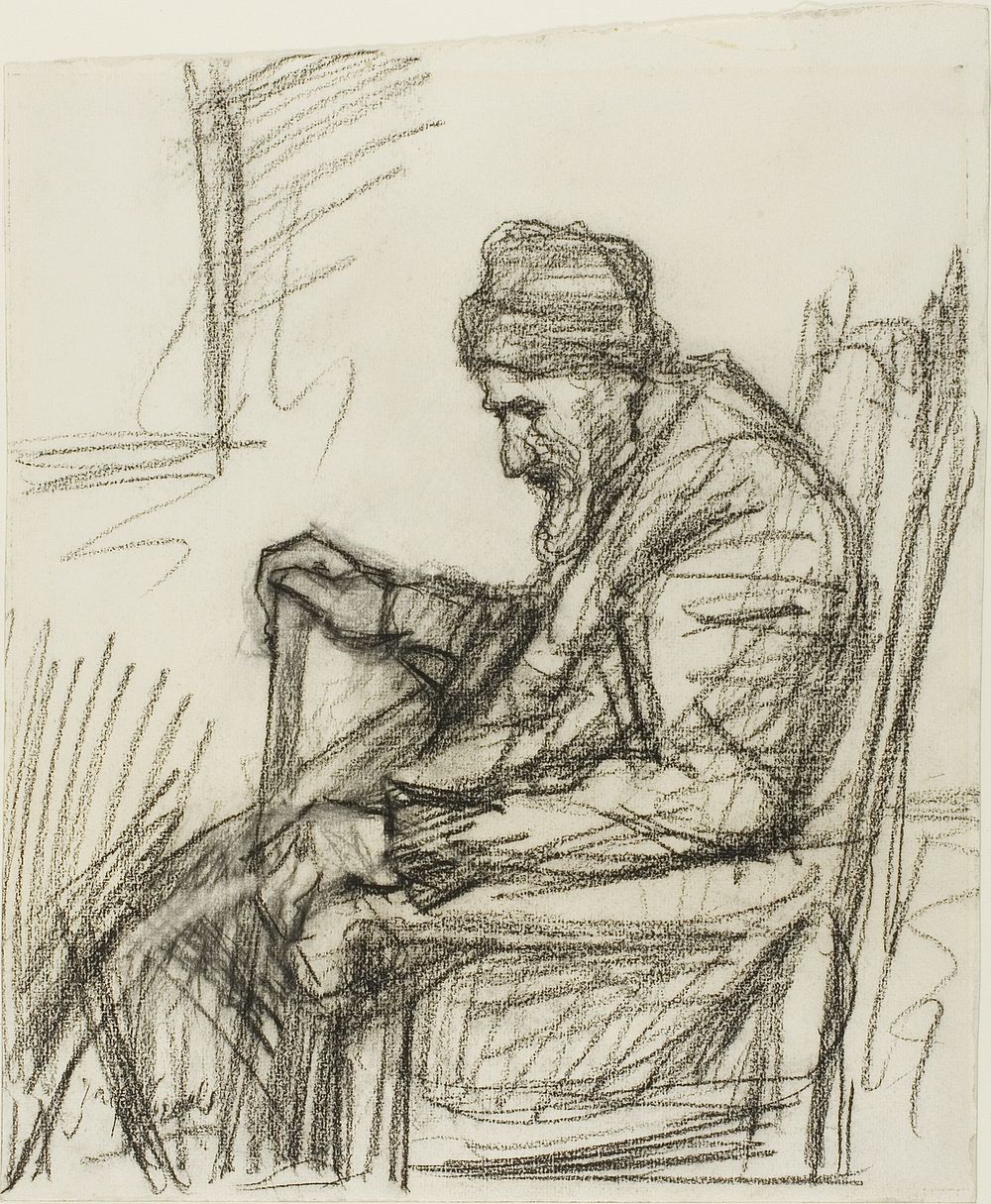 Seated Old Man by Jozef Israëls