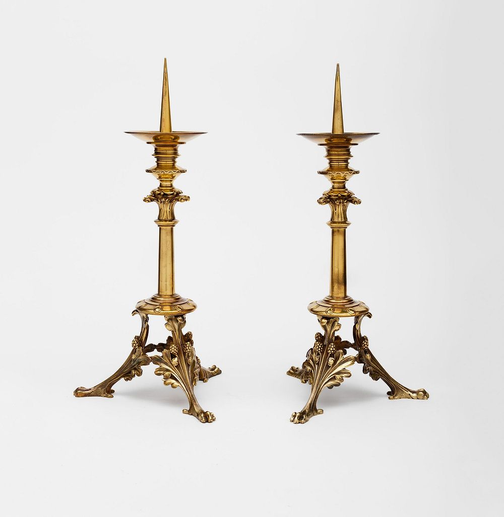 Pair of Altar Candlesticks by Eugène-Emmanuel Viollet-le-Duc