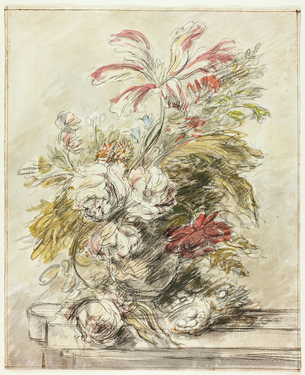 A Flower Piece by Jan van Huysum