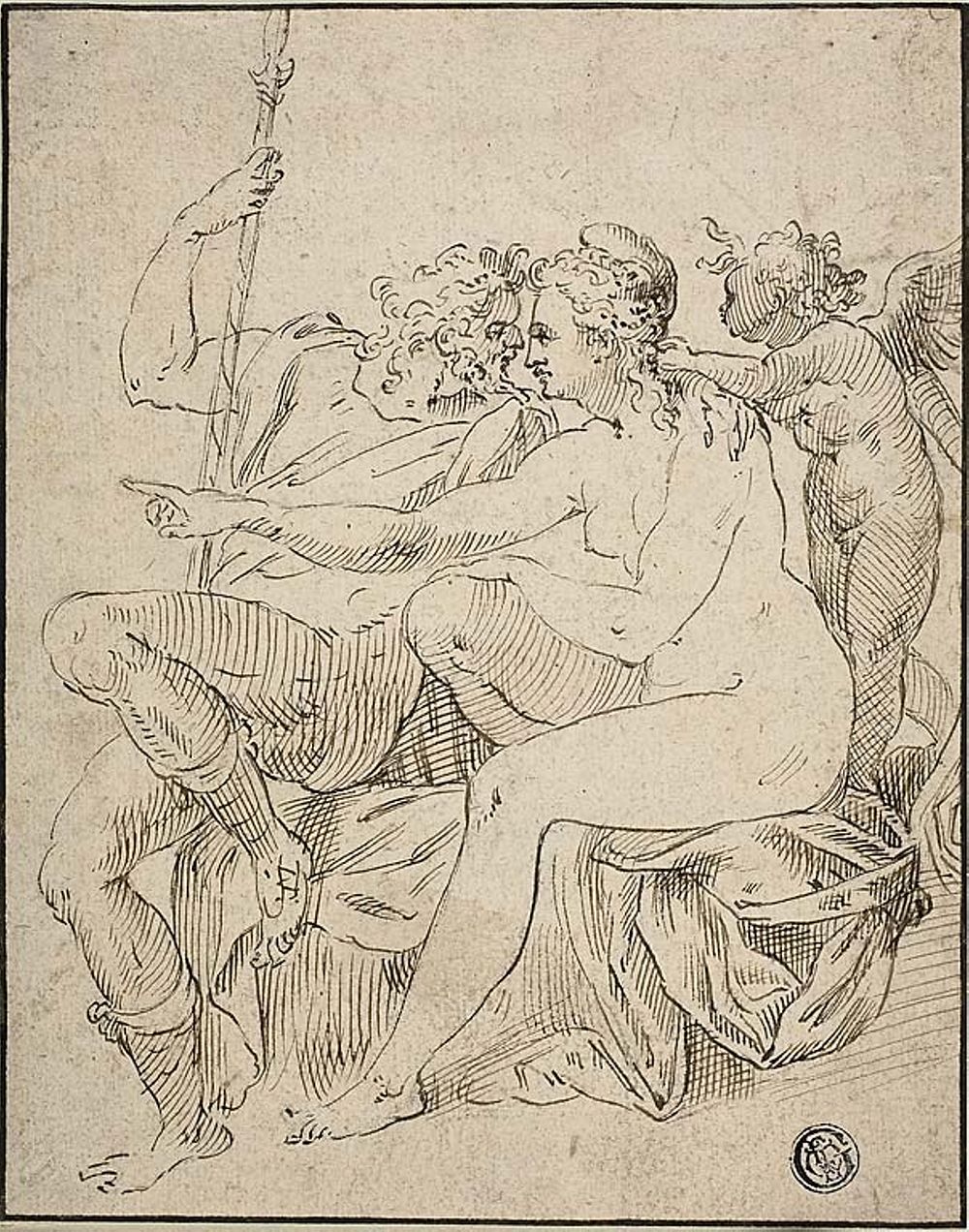 Venus, Mars, and Cupid by Style of Frans Floris, I
