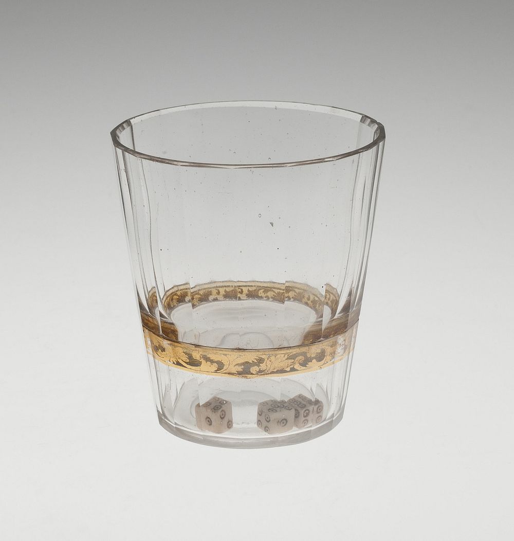 Beaker (Zwischengoldglas) Incorporating Three Dice