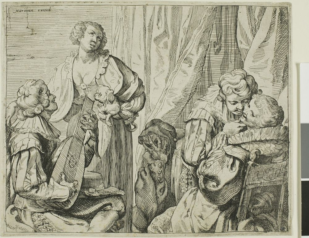 Interior with Two Pairs of Lovers and a Fool by Johann Liss