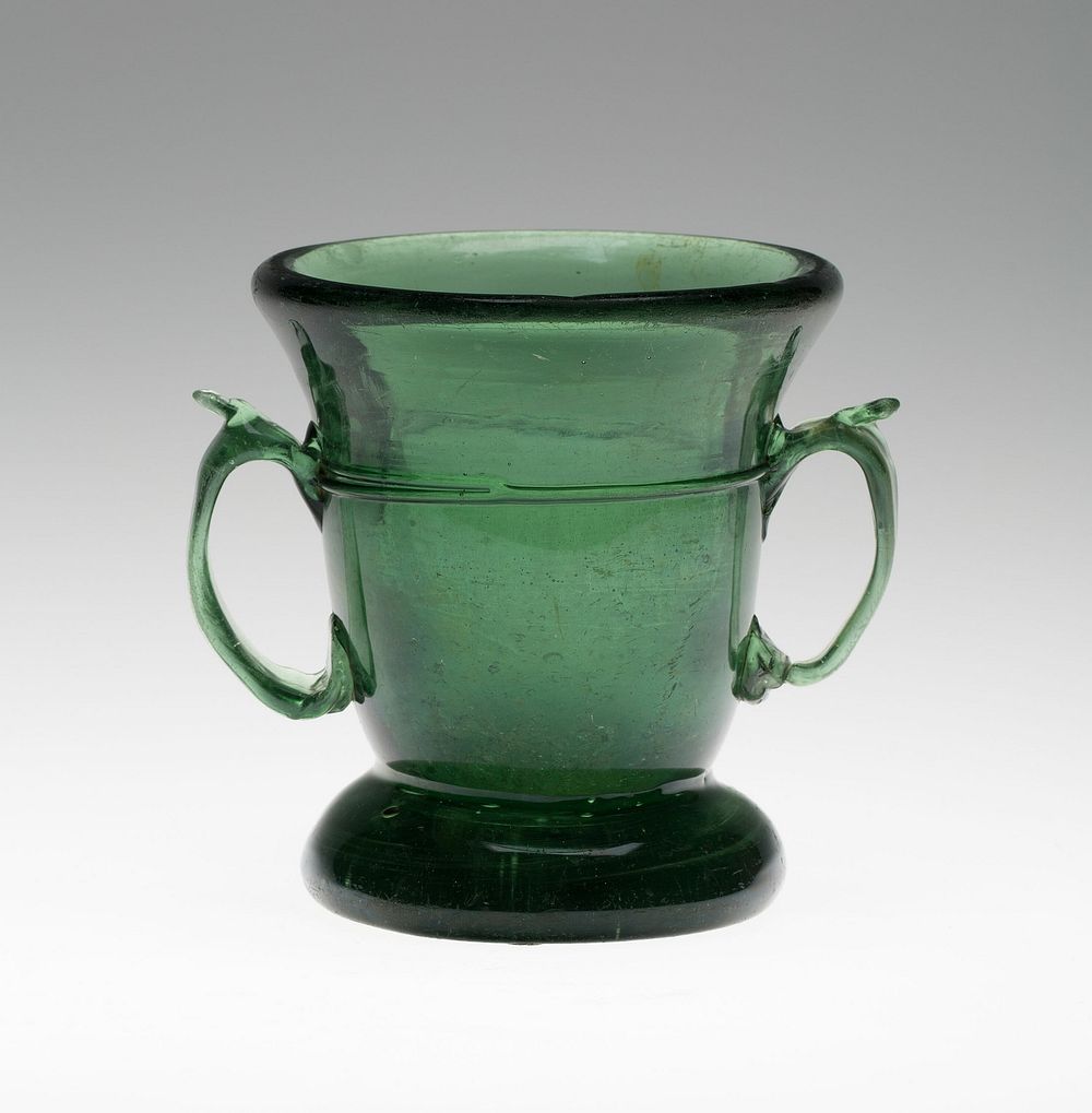Vintage green glass cup