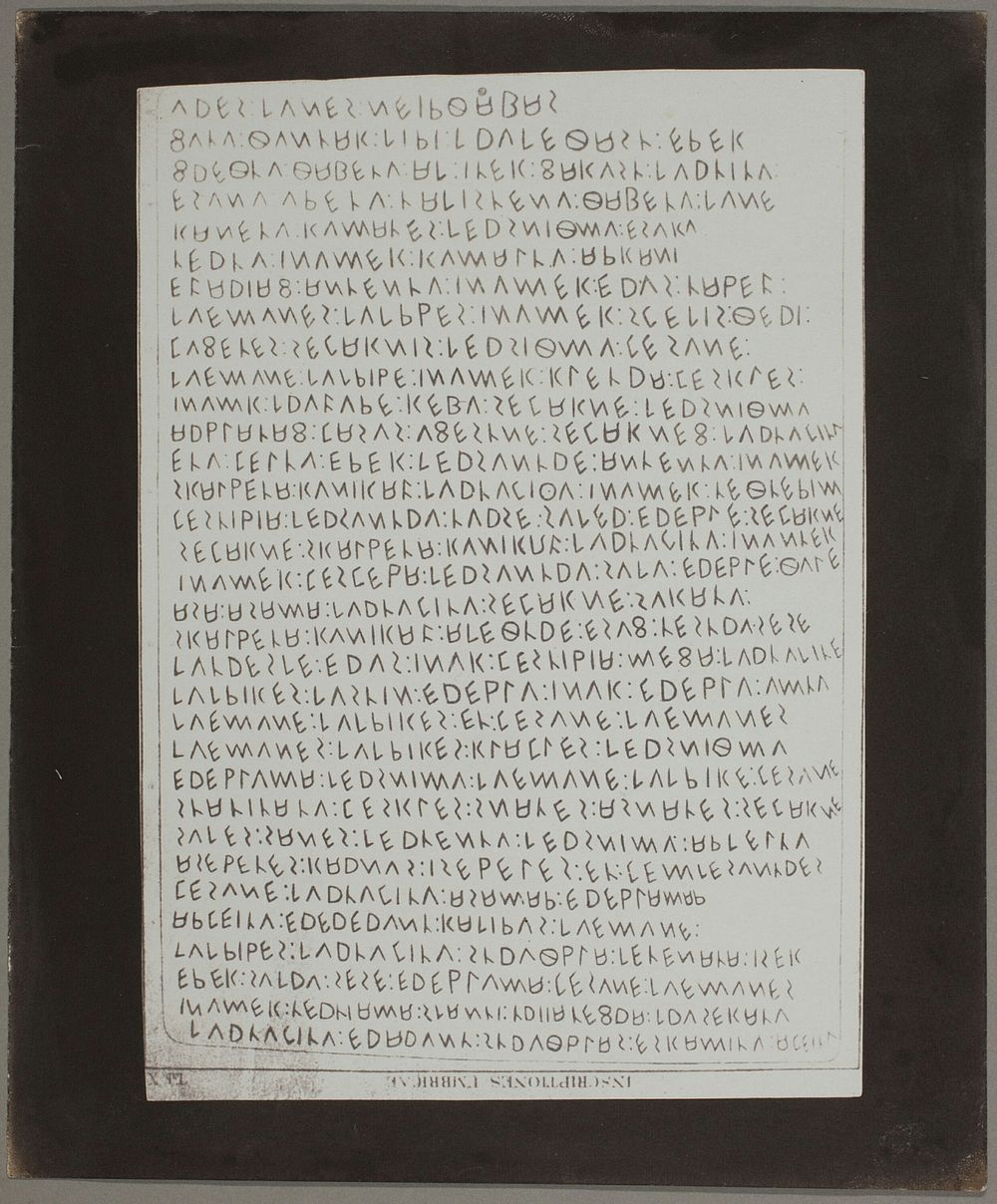 Copy Print From "Celebrated Inscriptions Ancient Eugubine Tablets" by William Henry Fox Talbot