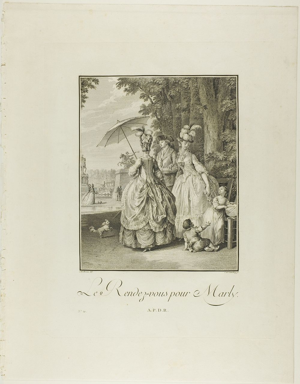 Rendezvous For Marly, from Monument du Costume Physique et Moral de la fin du Dix-huitième siècle by Heinrich Guttenberg