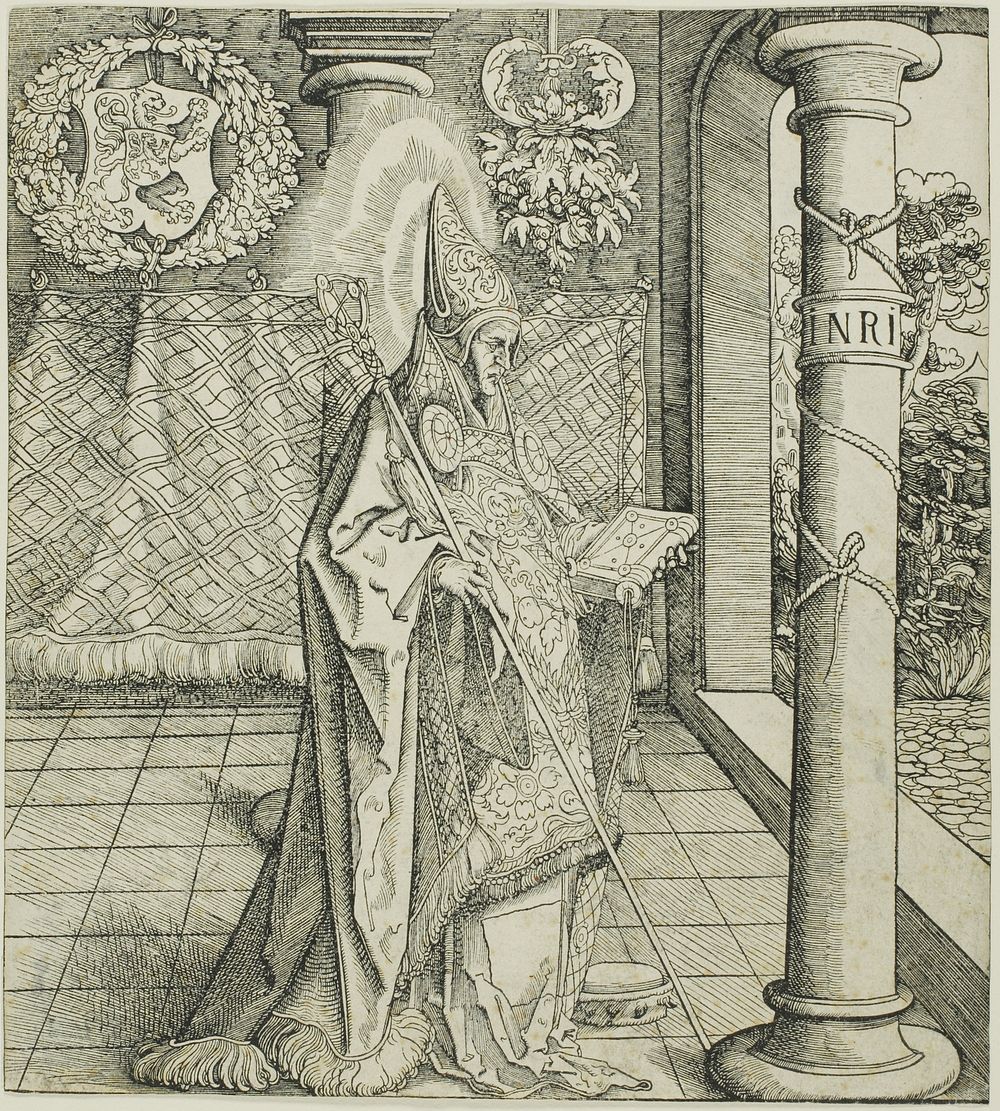 Saint Emesbertus, from Saints Connected with the House of Habsburg by Leonhard Beck
