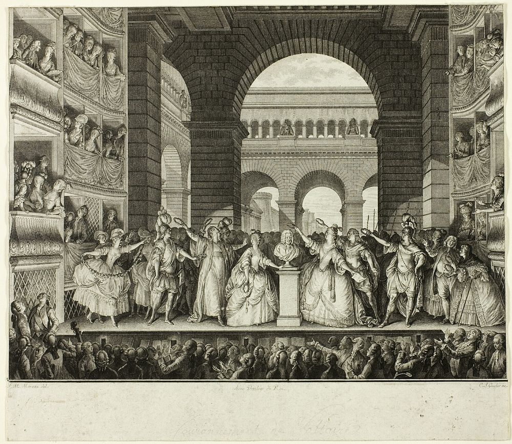 Crowning of Voltaire by Charles-Étienne Gaucher