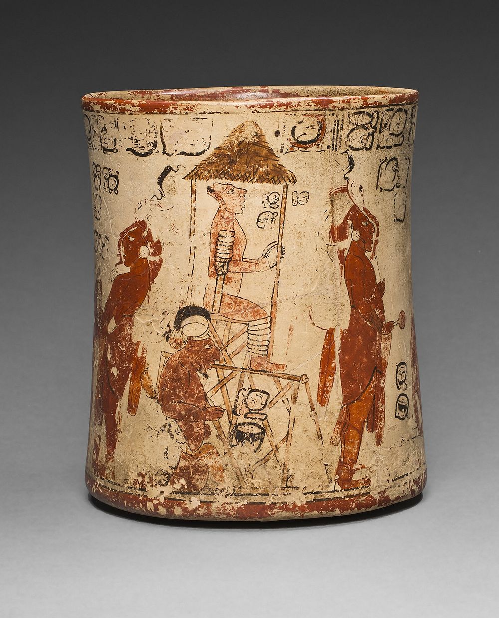Vessel Depicting a Sacrificial Ceremony for a Royal Accession by Maya