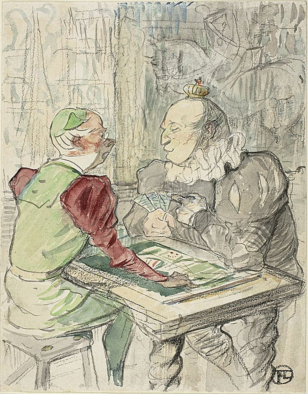 The King's Card Game, copy by Imitator of Henri de Toulouse-Lautrec