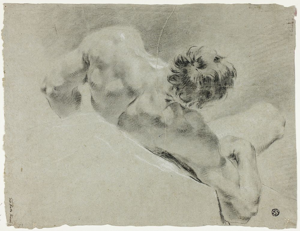 Male Nude Seen from the Back by Domenico Maggiotto