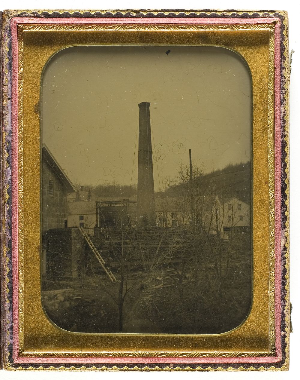 Factory Building with Chimney Construction by Unknown