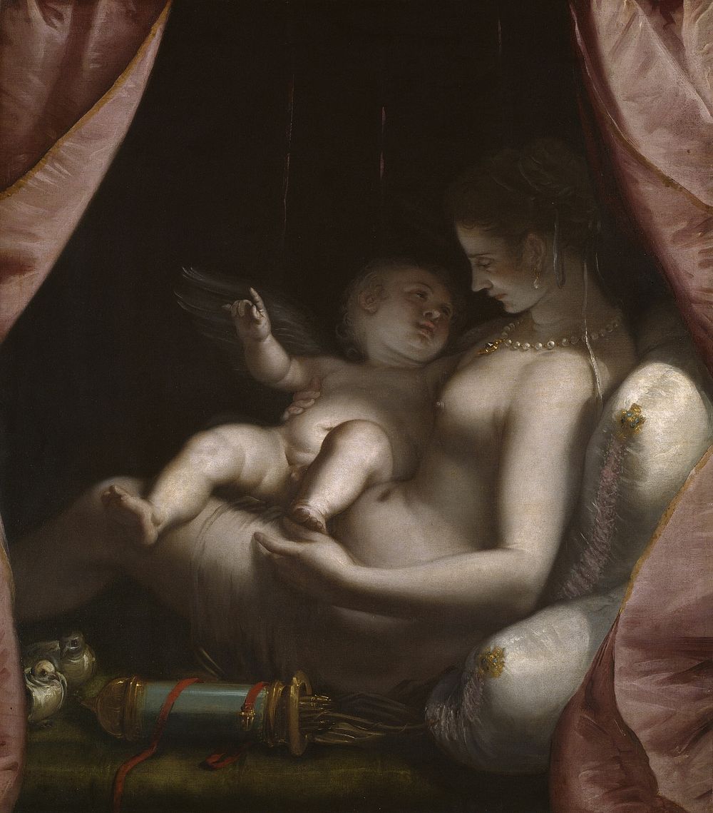 Venus and Cupid by Luca Cambiaso