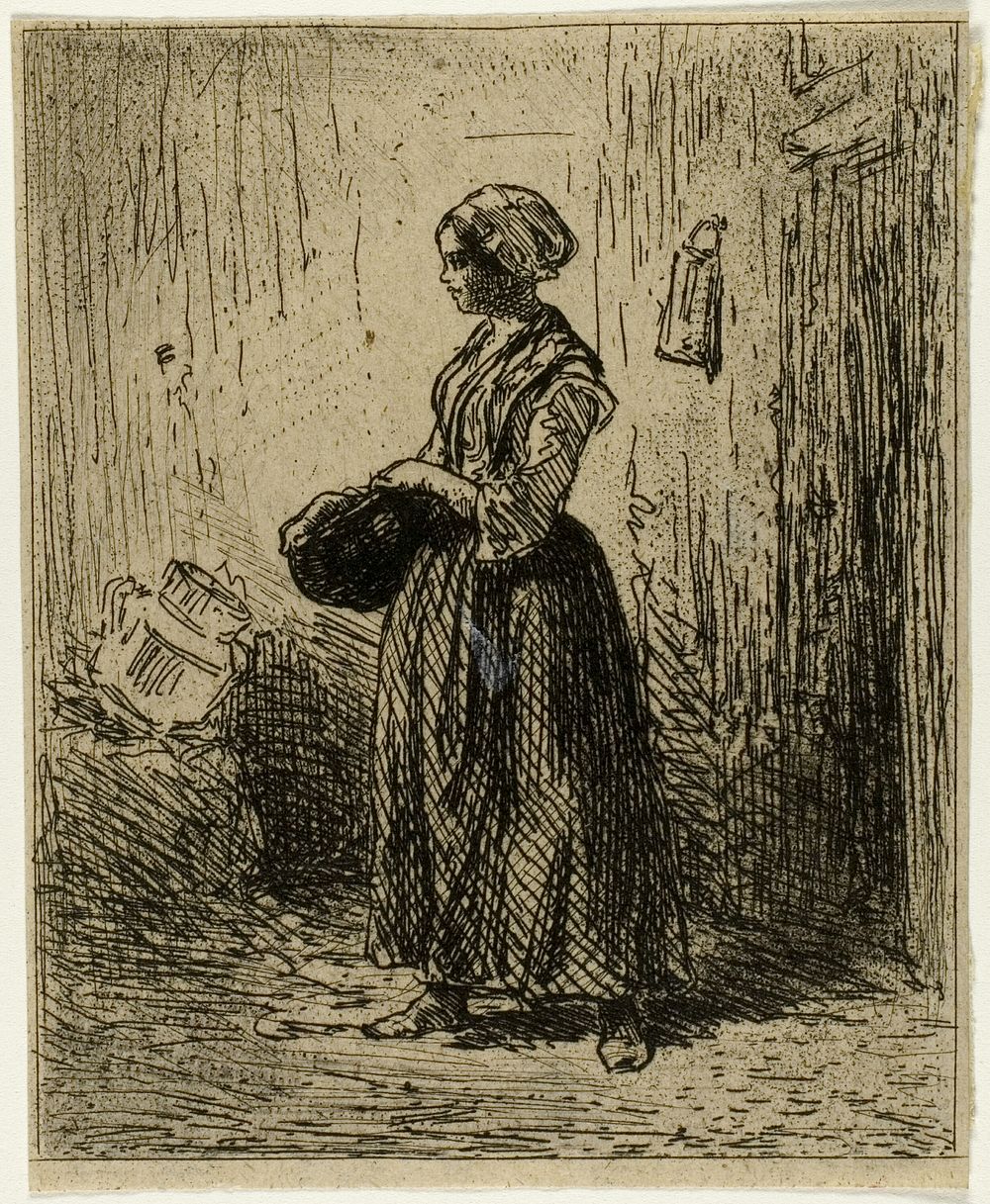 Standing Peasant Woman by Charles Émile Jacque
