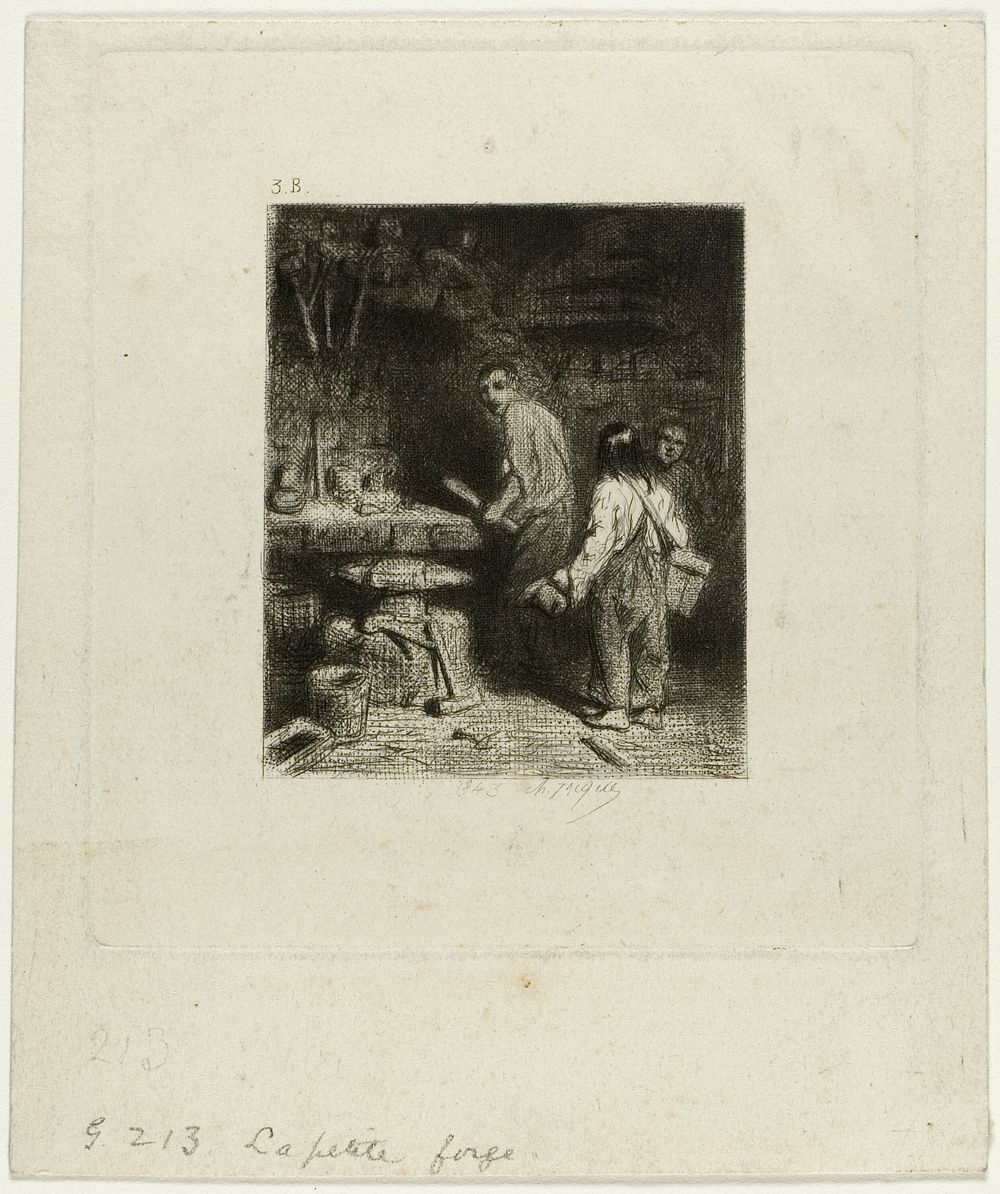 The Small Forge by Charles Émile Jacque