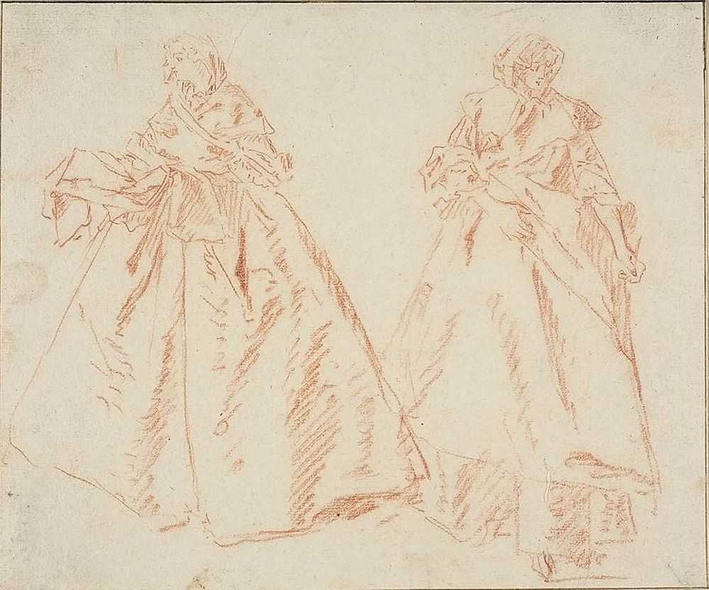 Two Standing Women by Nicolas Lancret