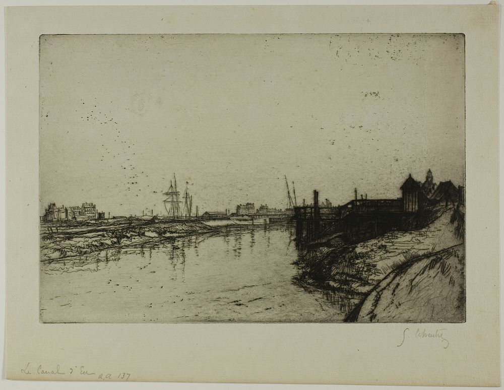 The Canal d'Eu (near Tréport) by Gustave Leheutre