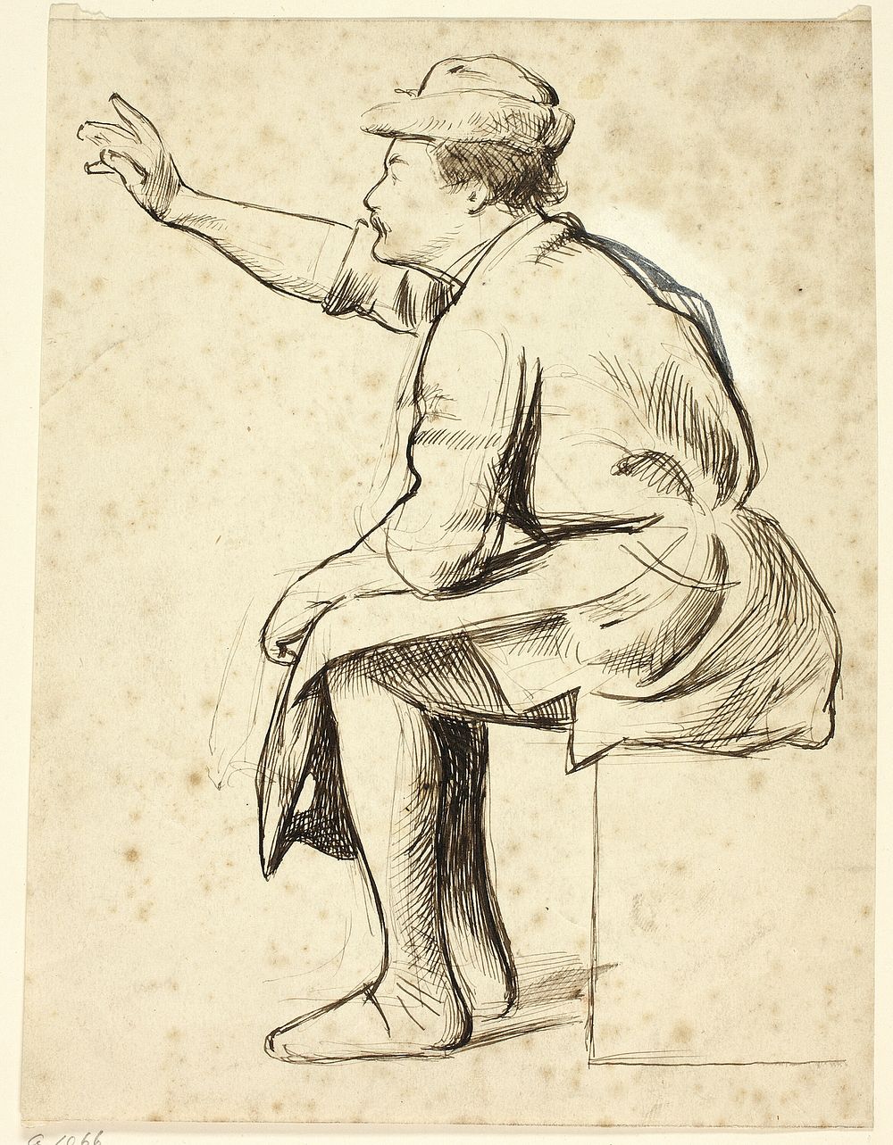 Seated Man with Raised Arm by Henry Stacy Marks