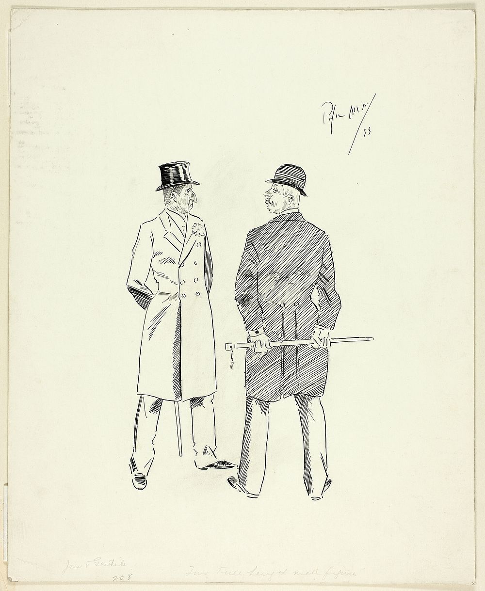 Two Gentlemen with Walking Sticks by Philip William May