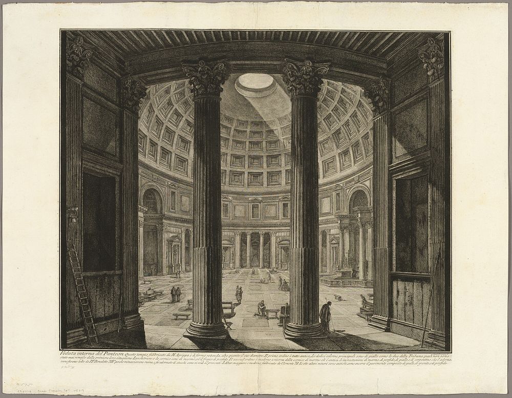 Interior view of the Pantheon, from Views of Rome by Giovanni Battista Piranesi