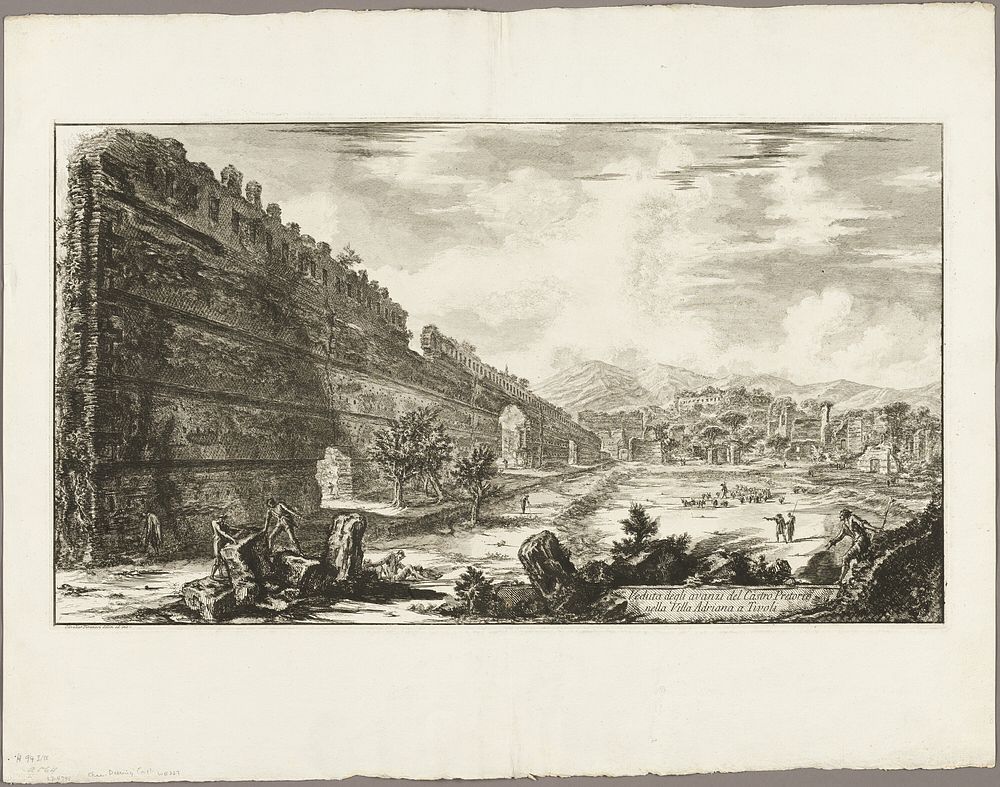 View of the Remains of the Praetorian Fort [the Poecile], Hadrian's Villa, Tivoli, from Views of Rome by Giovanni Battista…