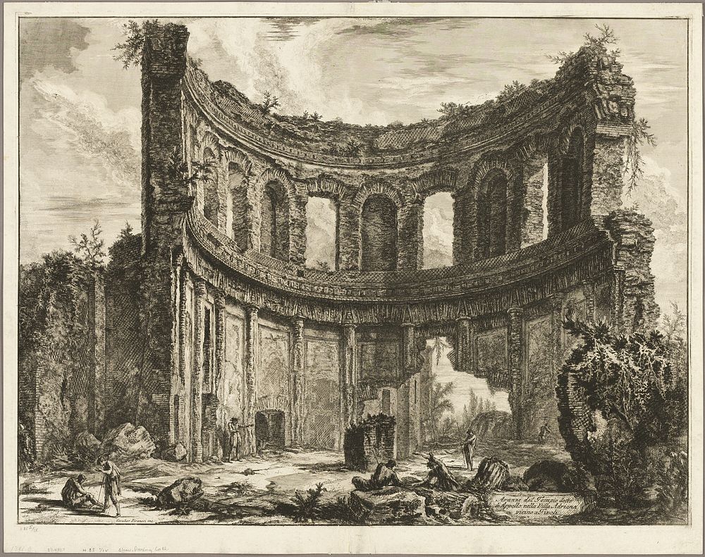 Remains of the so-called Temple of Apollo at Hadrian's Villa, Tivoli, from Views of Rome by Giovanni Battista Piranesi