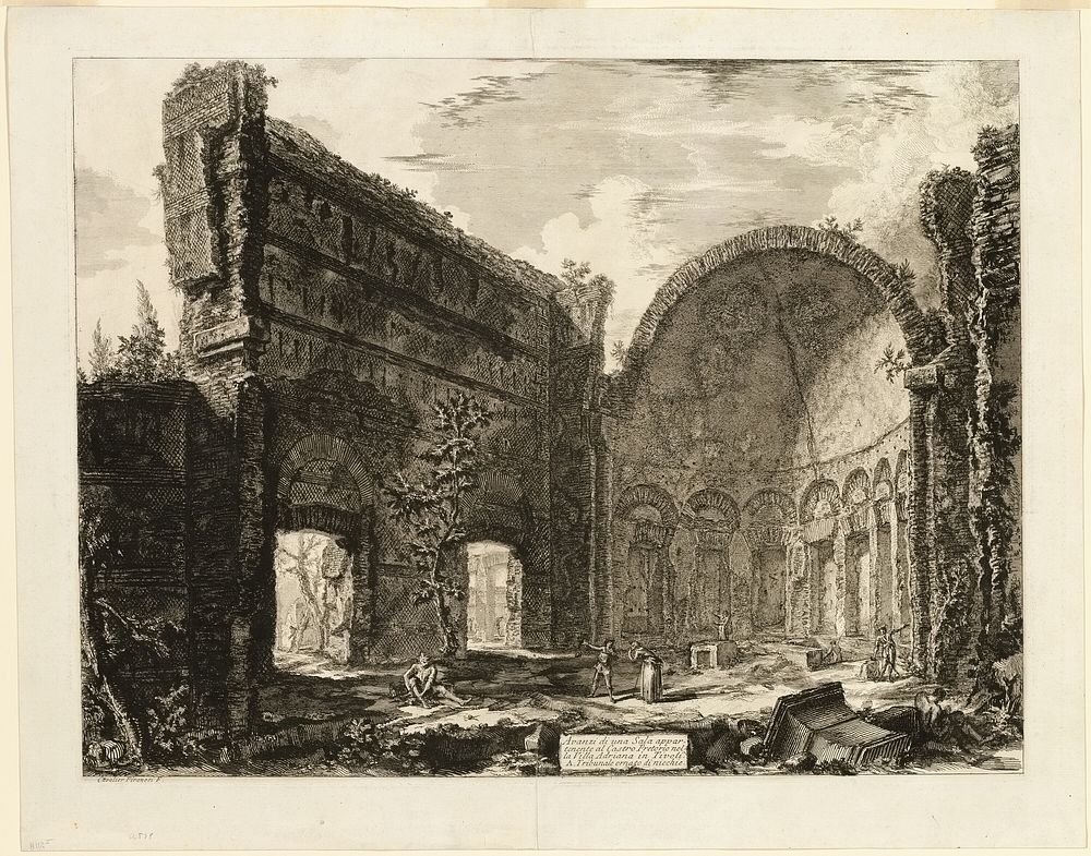 Remains of a room belonging to the Praetorian Fort at Hadrian's Villa, Tivoli, from Views of Rome by Giovanni Battista…