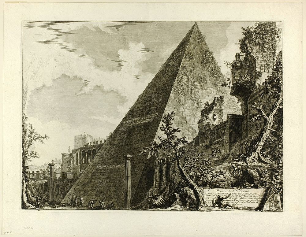 The Pyramid of Gaius Cestius, from Views of Rome by Giovanni Battista Piranesi