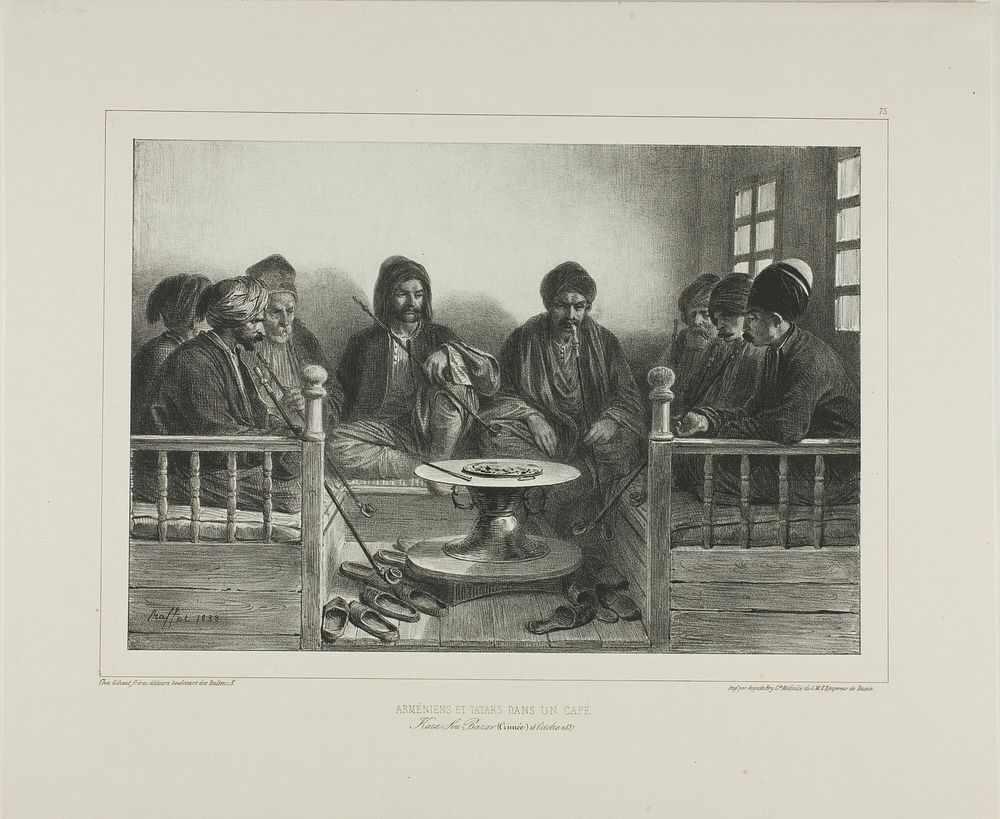 Armenians and Tartars in a Cafe by Denis Auguste Marie Raffet